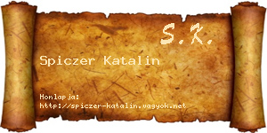 Spiczer Katalin névjegykártya